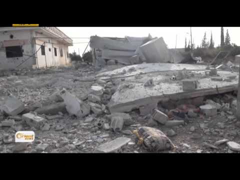 شاهد الطيران الحربي يقصف مناطق في ريفي حمص وحماة