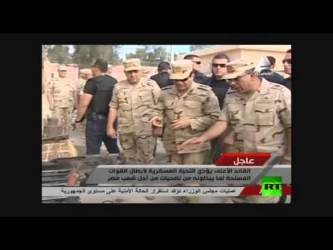 بالفيديو الرئيس السيسي يرتدي الزي العسكري في سيناء