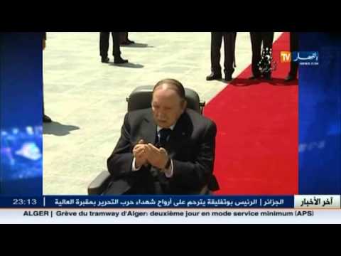 فيديو بوتفليقة يخلد ذكرى شهداء حرب التحرير في مقبرة العالية