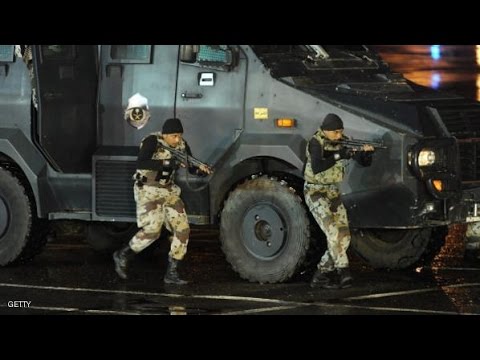 فيديو مقتل أحد عناصر داعش بعد إصابة رجلي أمن