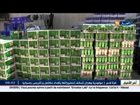 شاهد توقيف شخصين وبحوزتهما 80 ألف قارورة خمر في تبسة