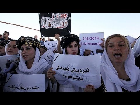 بالفيديو احتجاجات للايزيديين مع حلول الذكرى الاولى لسنجار