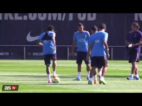 صراع برازيلى فى تدريبات برشلونة بين نيمار والفيس