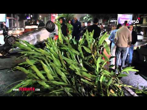 شاهدالأمطار تتسبب في انقلاب سيارة