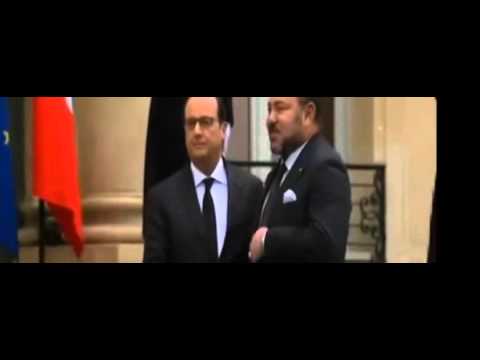 شاهد الرئيس الفرنسي يستقبل الملك محمد السادس في باريس