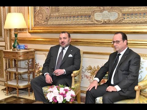 شاهد الملك المغربي يزور الرئيس الفرنسي بعد العمليات المتطرفة