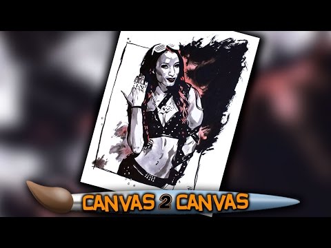 رسام الـ”wwe” يقدم لوحة مثيرة للمصارعة ساشا بانكس