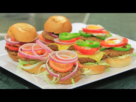 شاهد بالفيديو  طريقة عمل برجر لحم