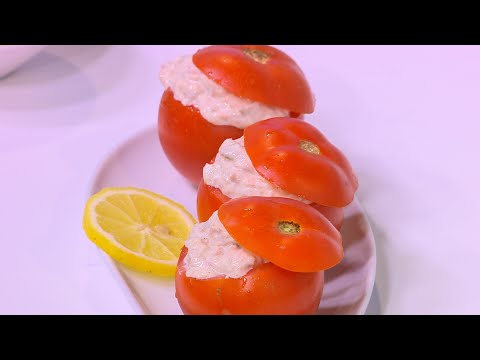 طريقة عمل سلطة طماطم محشية تونة بالمايونيز