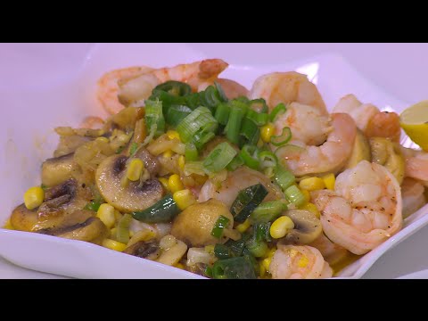 طريقة عمل جمبري بالمشروم و الذرة الحلوة