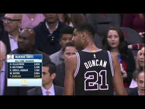 تيم دنكان يحطم الرقم القياسي بـ 3000 بلوك