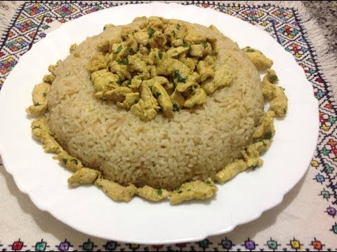 إعداد طبق أرز بالدجاج