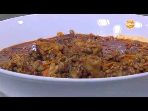 طريقة عمل يخني الدجاج بالعدس