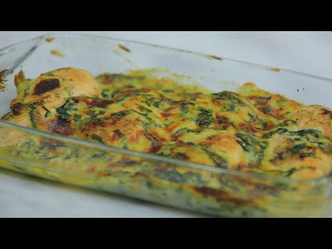 شاهد طريقة عمل دجاج بالسبانخ والبشاميل