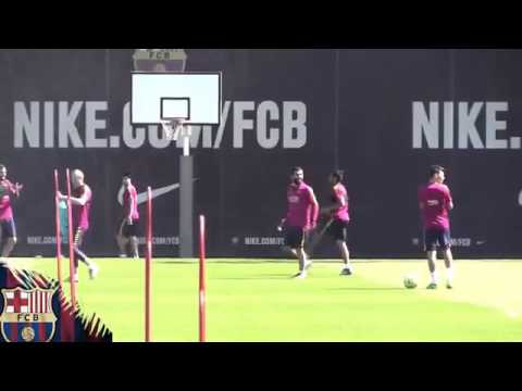 شاهد تحد بين نجوم برشلونة على تسديد الكرة فى “basketball”