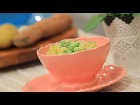 طريقة عمل مكرونة بالصوص الأبيض و النعناع