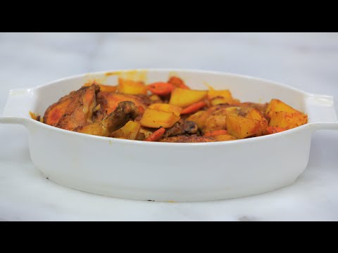 دجاج بالكاري والخضار