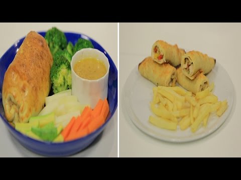 فيديو كيكة شيكولاتة وطحينة ودجاج كوردن بلو بالصوص الأبيض