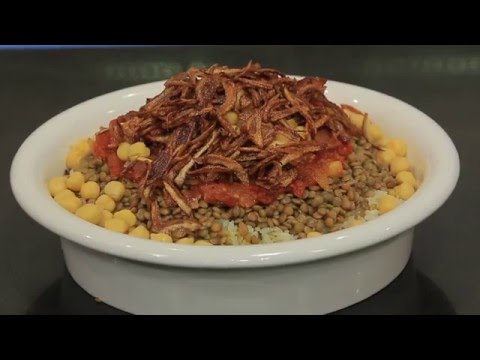 فيديو طريقة عمل كشري الأرز الكامل