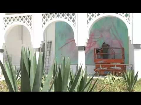 جدران البنايات في الرباط برسومات الغرافيتي