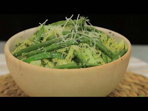 طريقة عمل مكرونة لينجويني بالبيستو